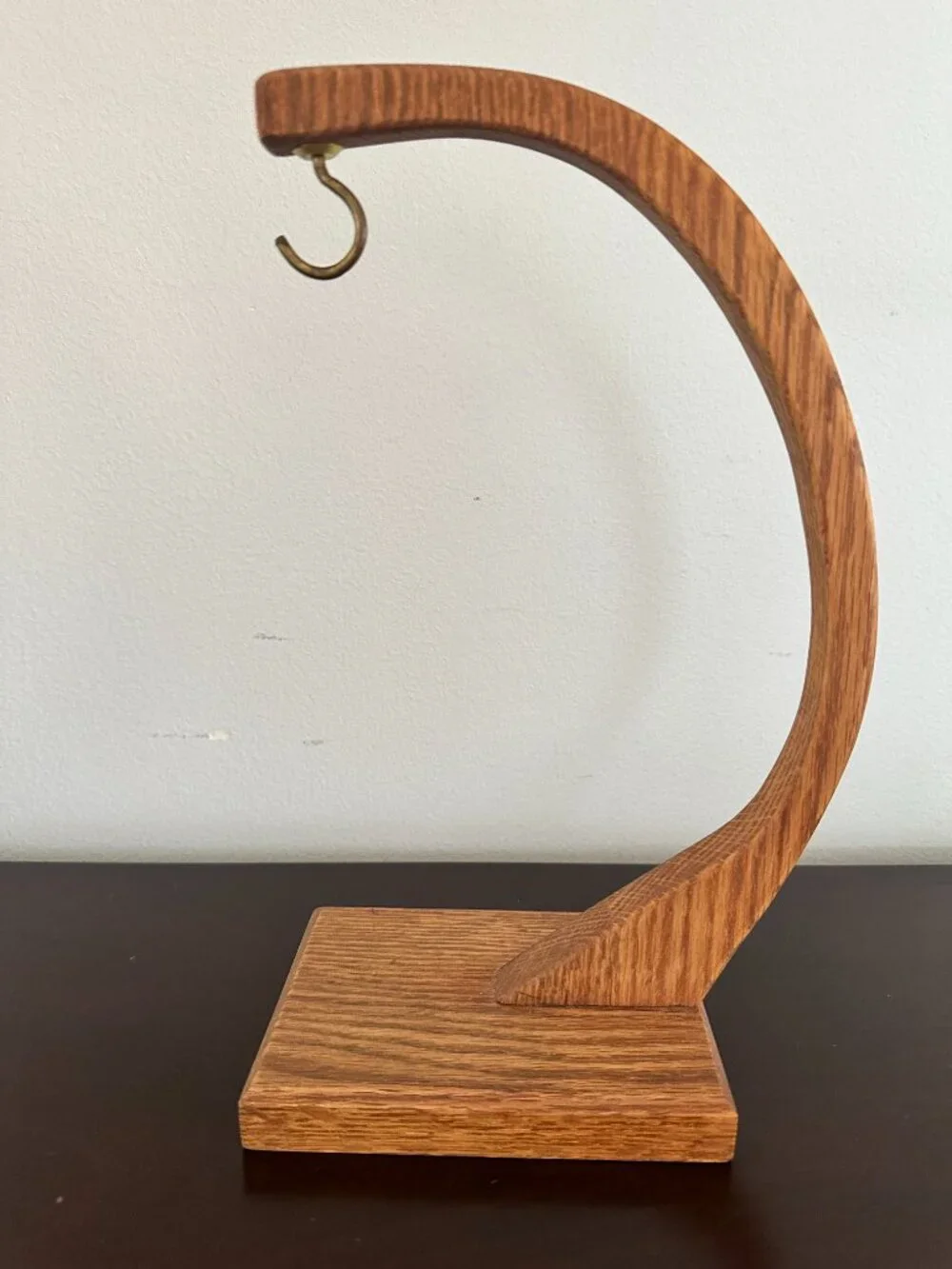 MCM Minimalist Bamboo Wood Banana Hanger Holder Countertop Hook Stand